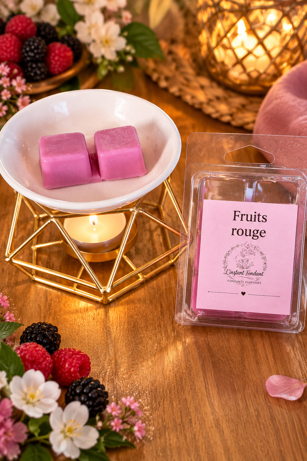 Fondants parfumés Fruits Rouges faits main en cire de soja - L'instant Fondant