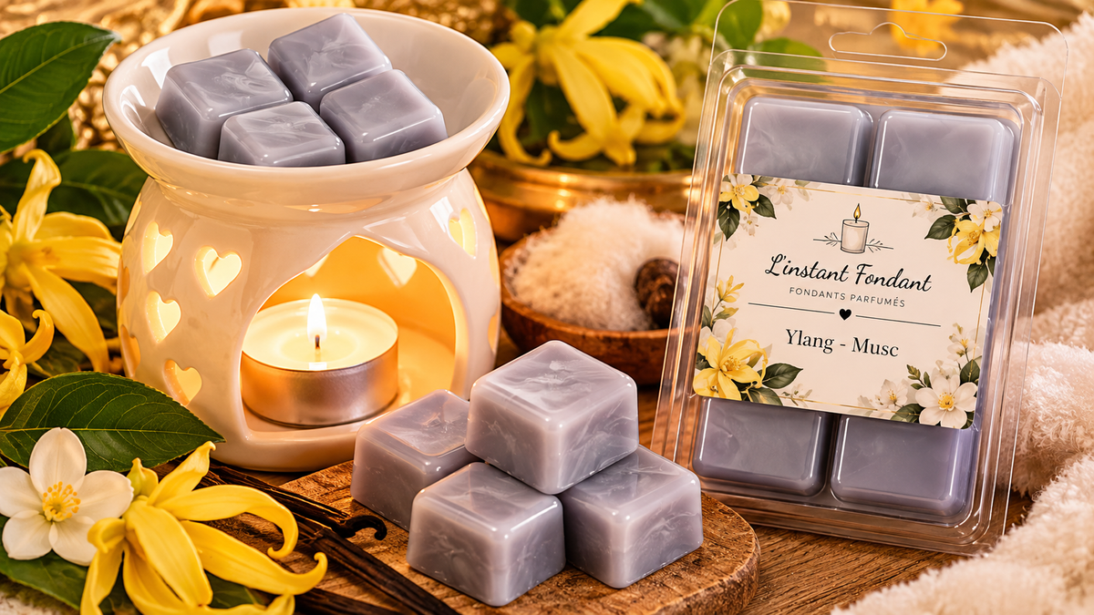 Fondants parfumés Ylang Musc faits main en cire de soja - L'instant Fondant