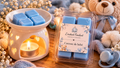 Fondants parfumés Caresse de Bébé bleus faits main en cire de soja - L'instant Fondant